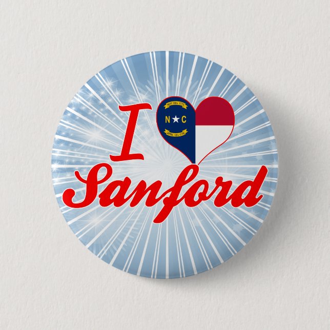 I Love Sanford, North Carolina Button (Front)