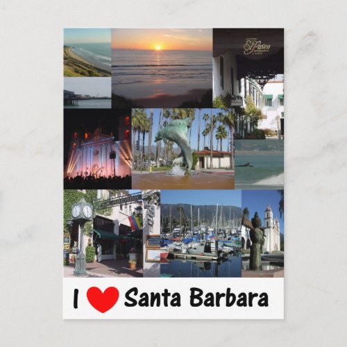 I love Santa Barbara Postcard