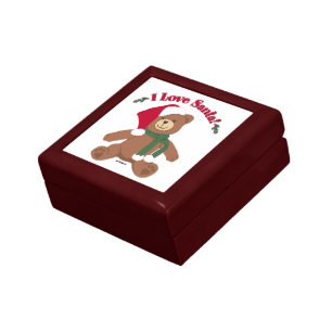 I Love Santa! Christmas Teddy Bear Jewelry Box