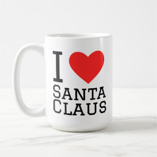 I love Santa Claus Sticker Coffee Mug