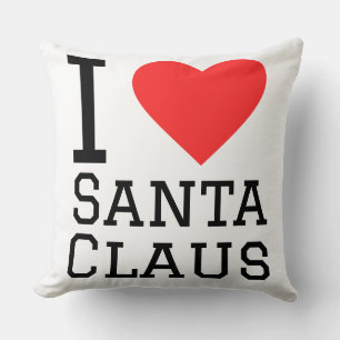 I love Santa Claus Sticker Throw Pillow