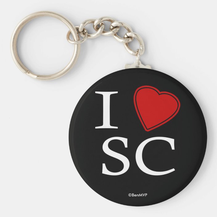 I Love Santa Cruz Key Chain