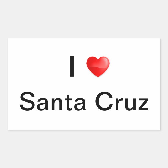I love santa Cruz Rectangular Sticker (Front)