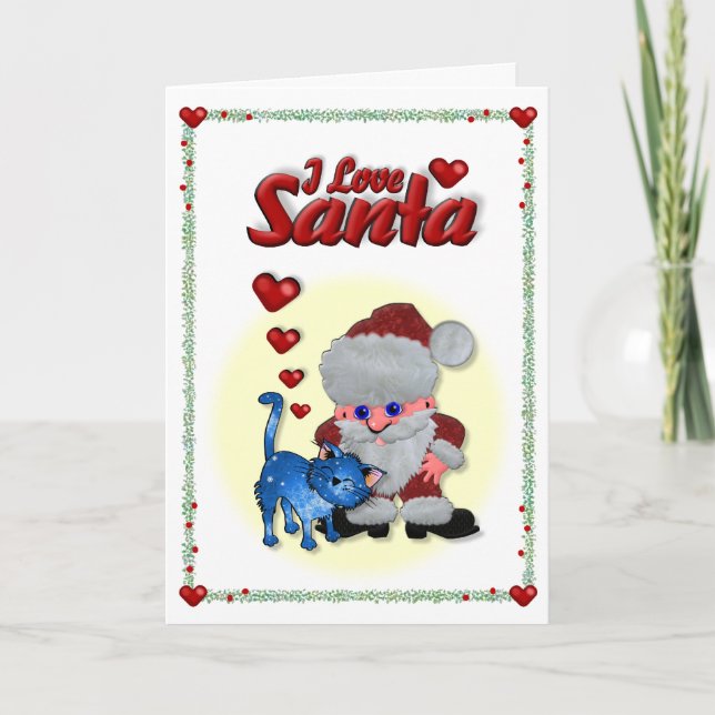 I Love Santa Holiday Card (Front)