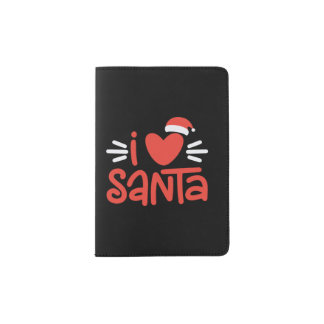 i love santa  passport holder