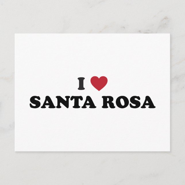 I Love Santa Rosa California Postcard (Front)