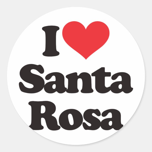 I Love Santa Rosa Classic Round Sticker (Front)