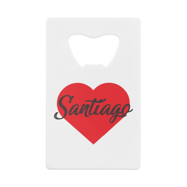 I Love Santiago - Chile Credit Card Bottle Opener (Front)