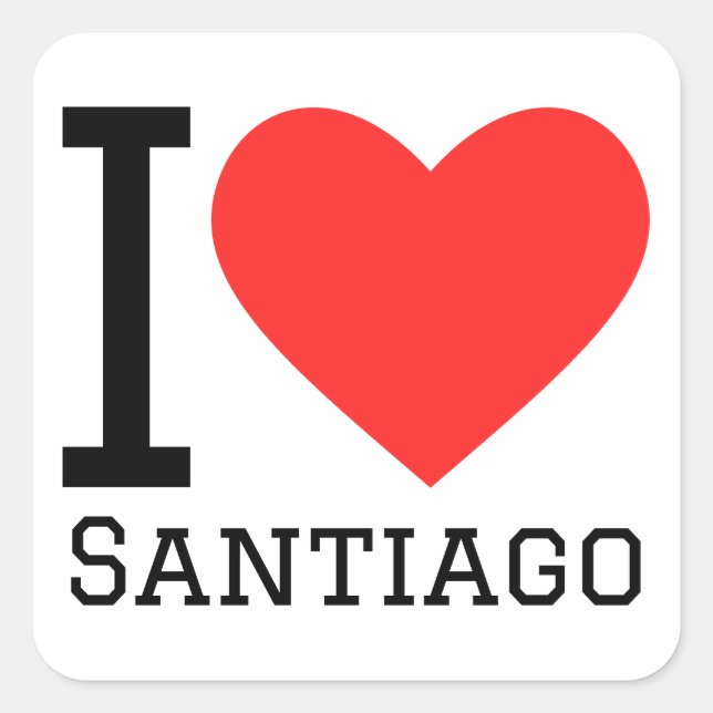 I love santiago  square sticker (Front)