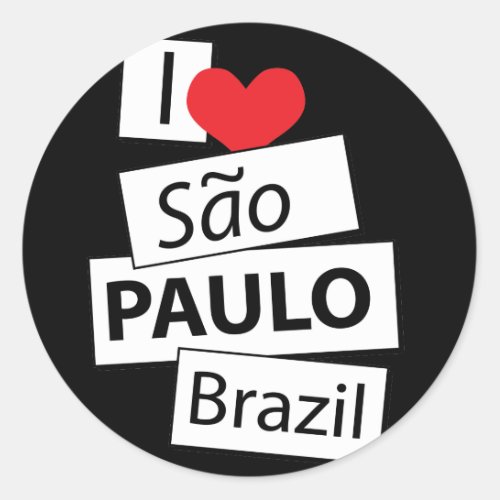 I Love Sao Paulo Brazil Classic Round Sticker