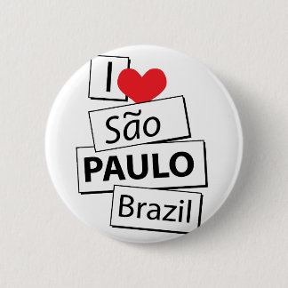 I Love Sao Paulo Brazil Pinback Button