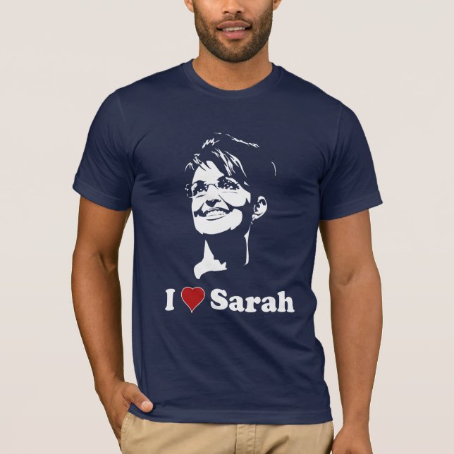 I love Sarah dark shirt (Front)
