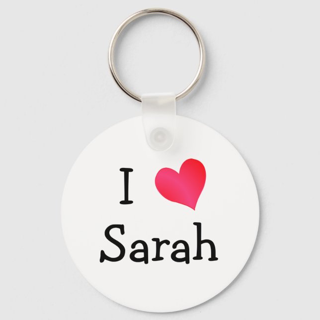 I Love Sarah Keychain (Front)