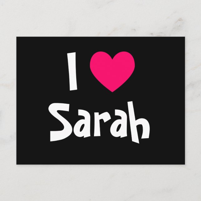 I Love Sarah Postcard (Front)