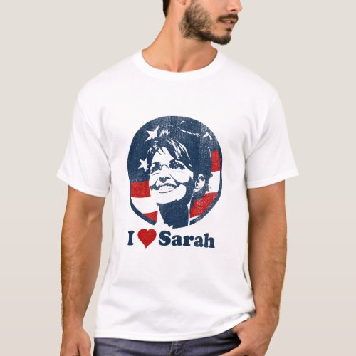 I love Sarah Womens destroyed T_Shirt