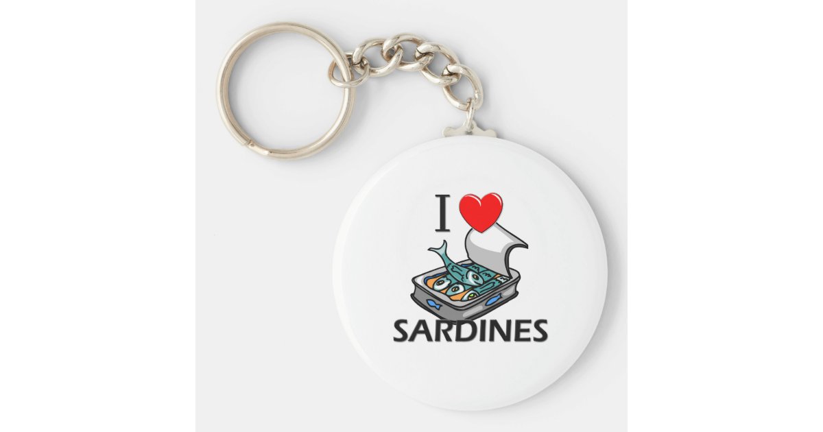 I Love Sardines Keychain