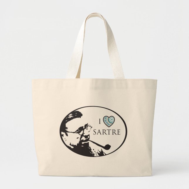 I Love Sartre Tote Bag (Front)