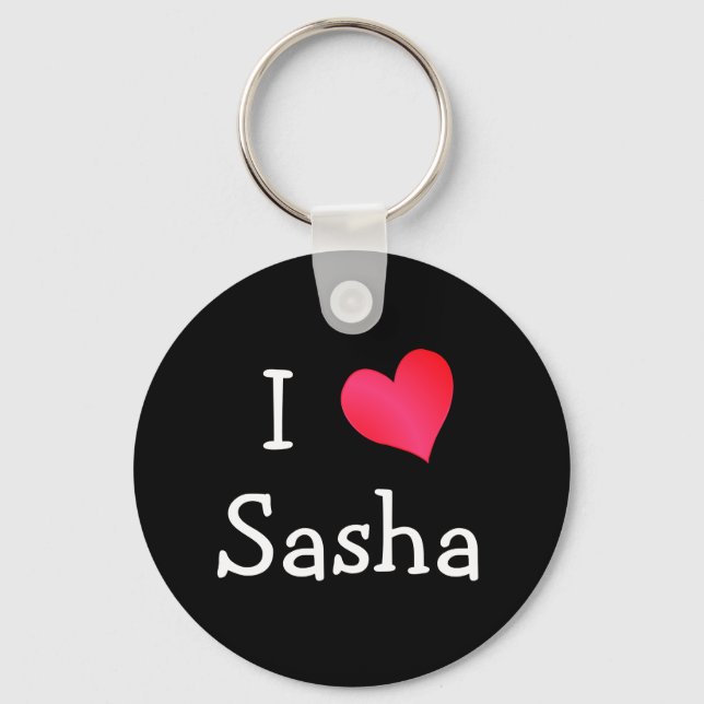 I Love Sasha Keychain (Front)