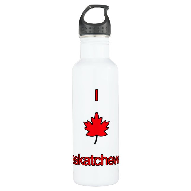 I Love Saskatchewan Water Bottle (Front)