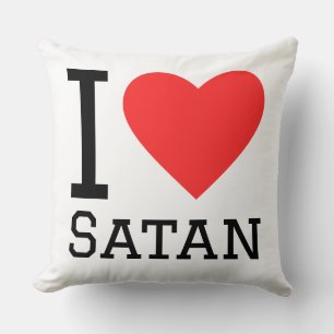 I love satan throw pillow
