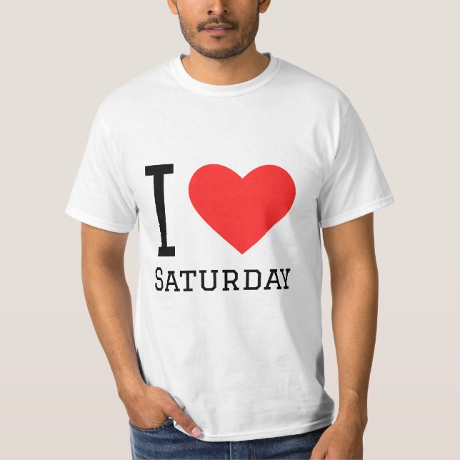 I love saturday square sticker T-Shirt (Front)