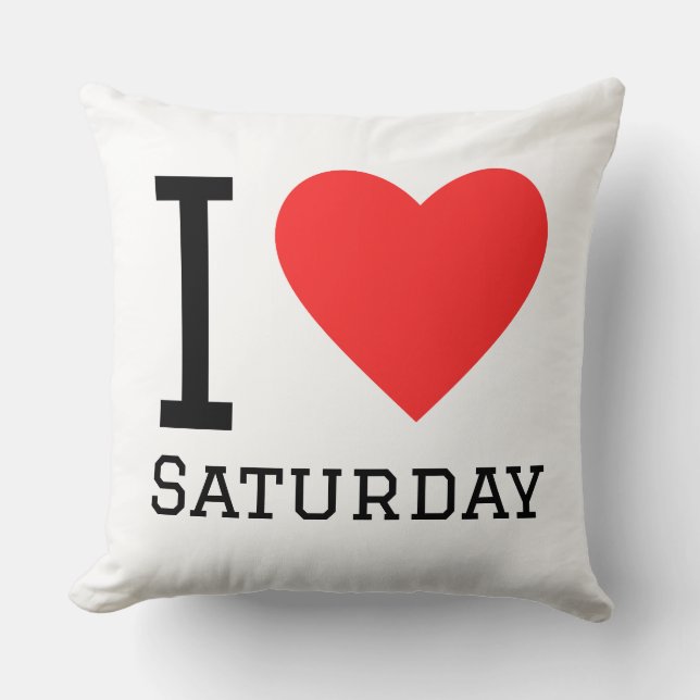 I love saturday square sticker throw pillow (Front)