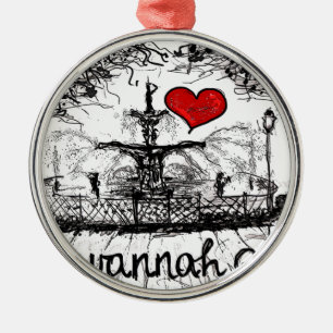 I love Savannah Ga. Metal Ornament
