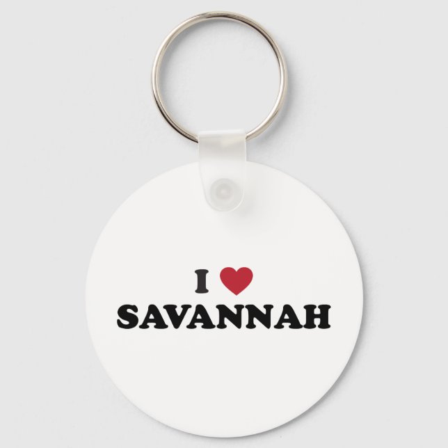 I Love Savannah Georgia Keychain (Front)