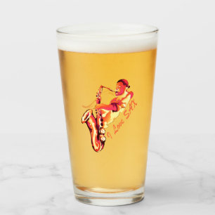I Love Sax Glass