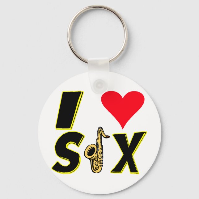 I Love Sax Keychain (Front)