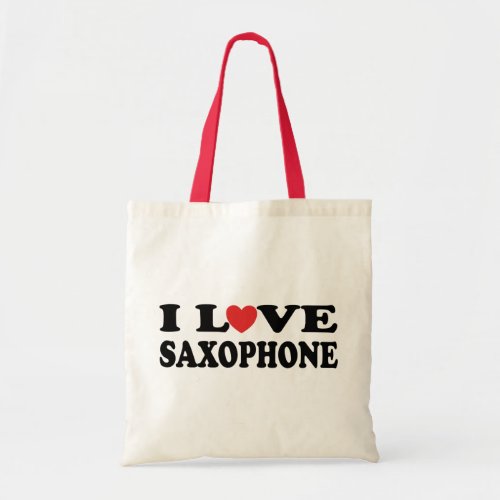 I Love Saxophone Tote Bag