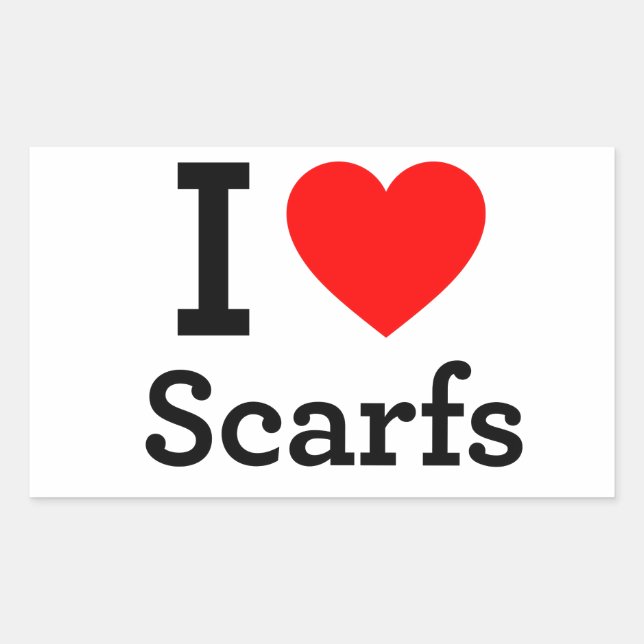 I Love Scarfs Rectangular Sticker (Front)