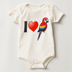 I Love Scarlet Macaws Infant Organic Creeper