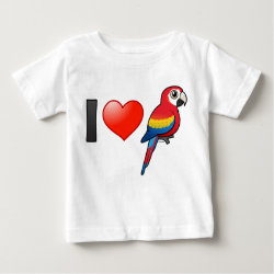 I Love Scarlet Macaws Baby Fine Jersey T-Shirt