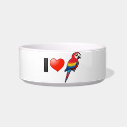 I Love Scarlet Macaws Cat Food Bowl
