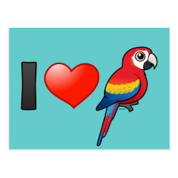 I Love Scarlet Macaws Postcard