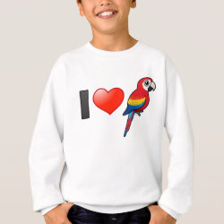 I Love Scarlet Macaws Kids' Hanes ComfortBlend® Sweatshirt