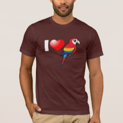 I Love Scarlet Macaws Men's Basic American Apparel T-Shirt