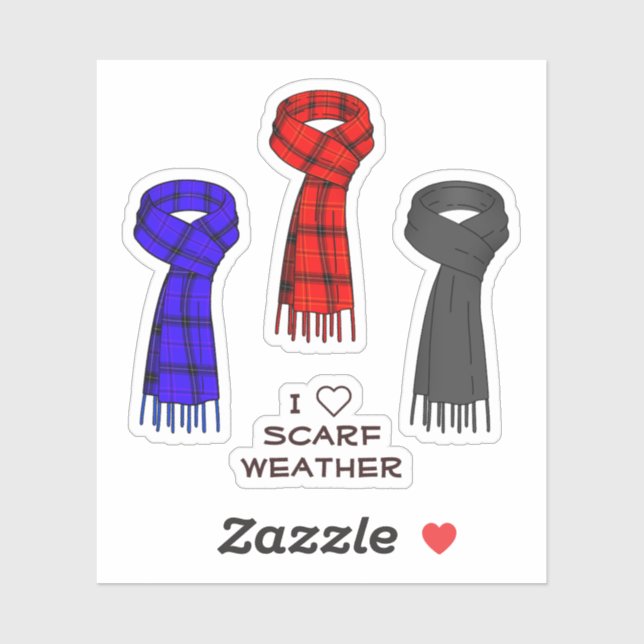 I Love Scarves! Sticker (Sheet)