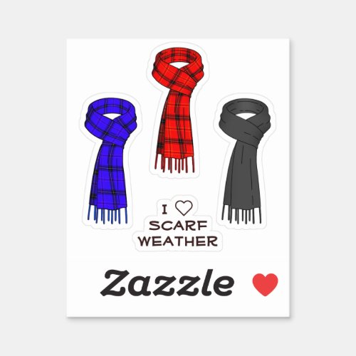 I Love Scarves Sticker