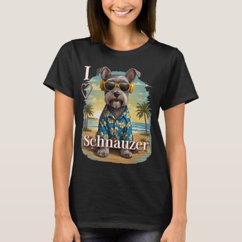 I LOVE Schnauzer T_Shirt