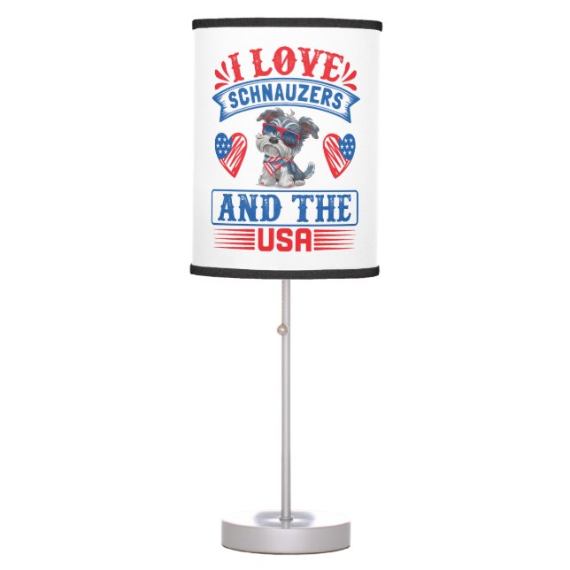I love Schnauzers and the USA Table Lamp (Front)