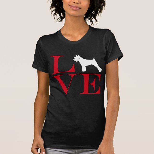 I Love Schnauzers - Dark Colored Tee (Front)