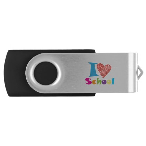 I Love School Back To School Cartoon Cute Heart Flash Drive