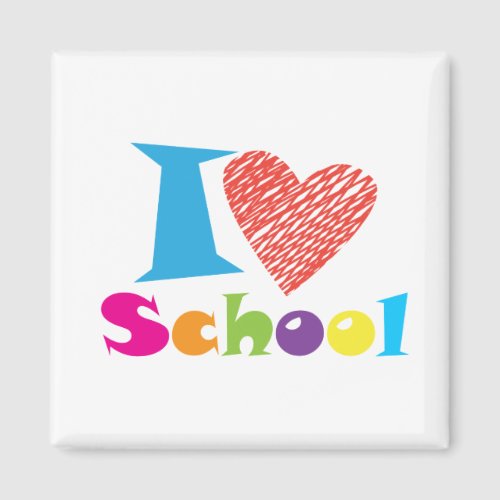 I Love School Back To School Cartoon Cute Heart Magnet