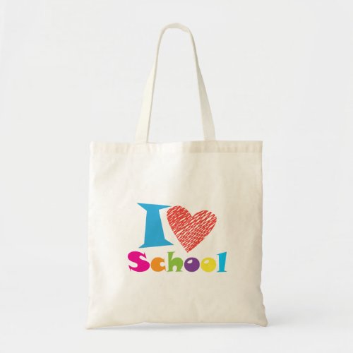 I Love School Back To School Cartoon Cute Heart Tote Bag