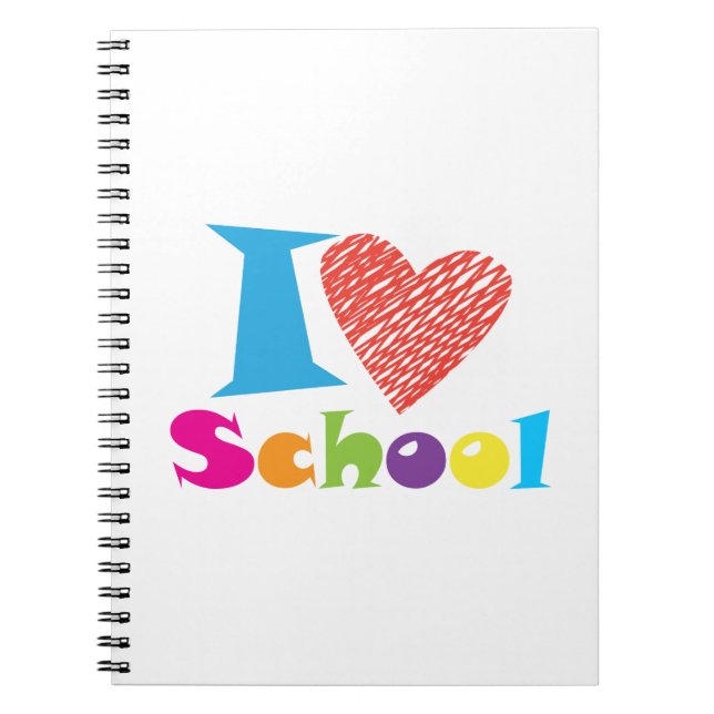 I Love School. Back To School. Cartoon Graduation  Notebook (Front)