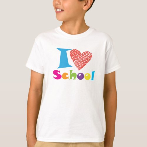 I Love School Back to School Cartoon Graduation  T_Shirt
