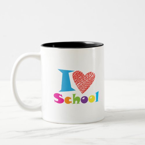 I love school Back to school Cartoon Graduation  Two_Tone Coffee Mug