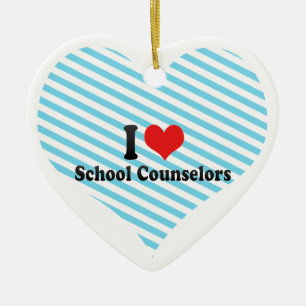 I Love School Counselors Ceramic Ornament